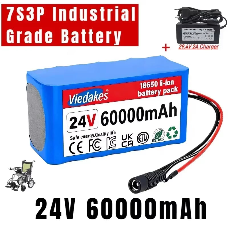 24V 100AH 7S3P Battery High Capacity - Perfect for Disabled Mobility Wheelchairs, Electric Toy Trucks & Commuter Scooters🛍️
