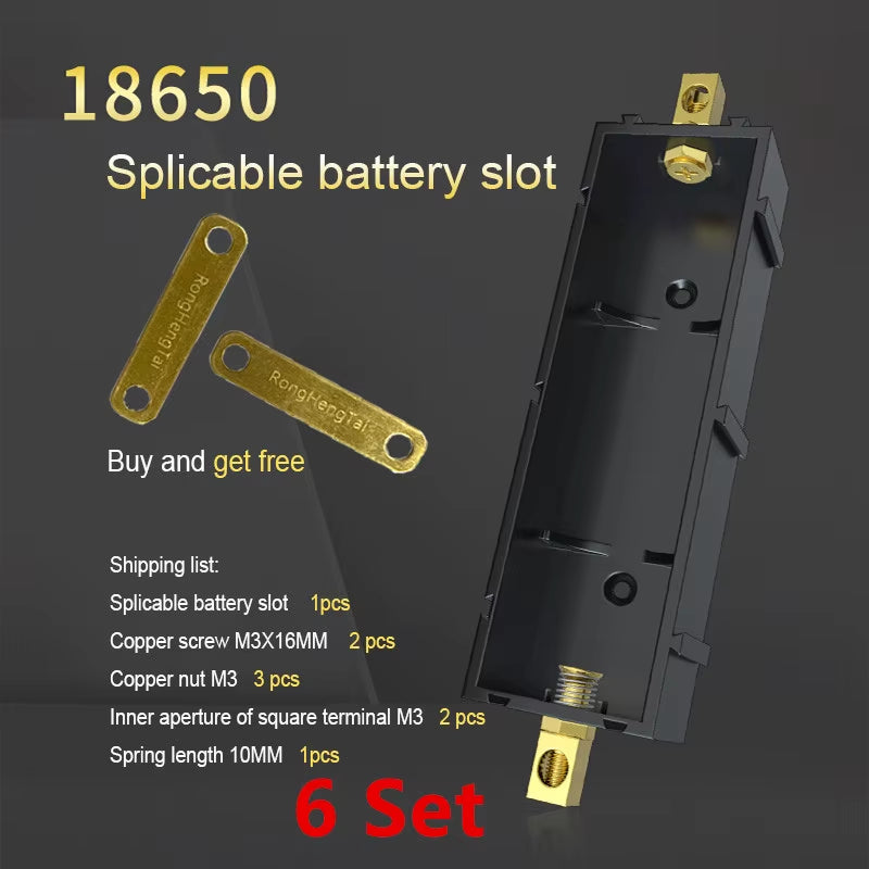 Splicable Battery Slot /21700/18650 Battery Case/Solder-Free Lithium Battery Box Holder Electronic High-Current Copper Pillar