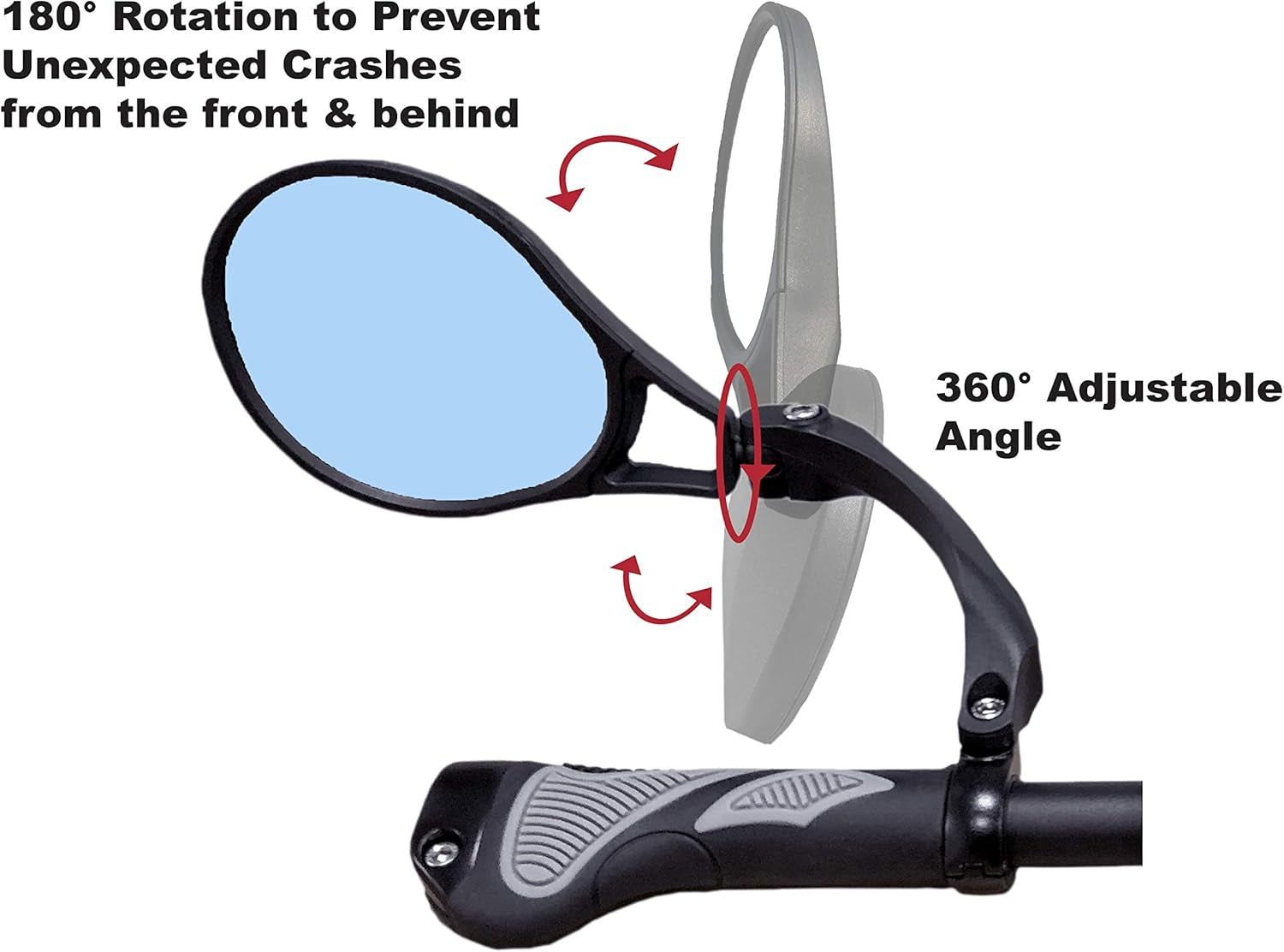 E13 Approved E-Bike Mirror, Large Surface Handlebar Bike Mirror, HD Automotive Grade Glass Bicycle Mirror, Safe Blast-Resistance Cycling Mirror