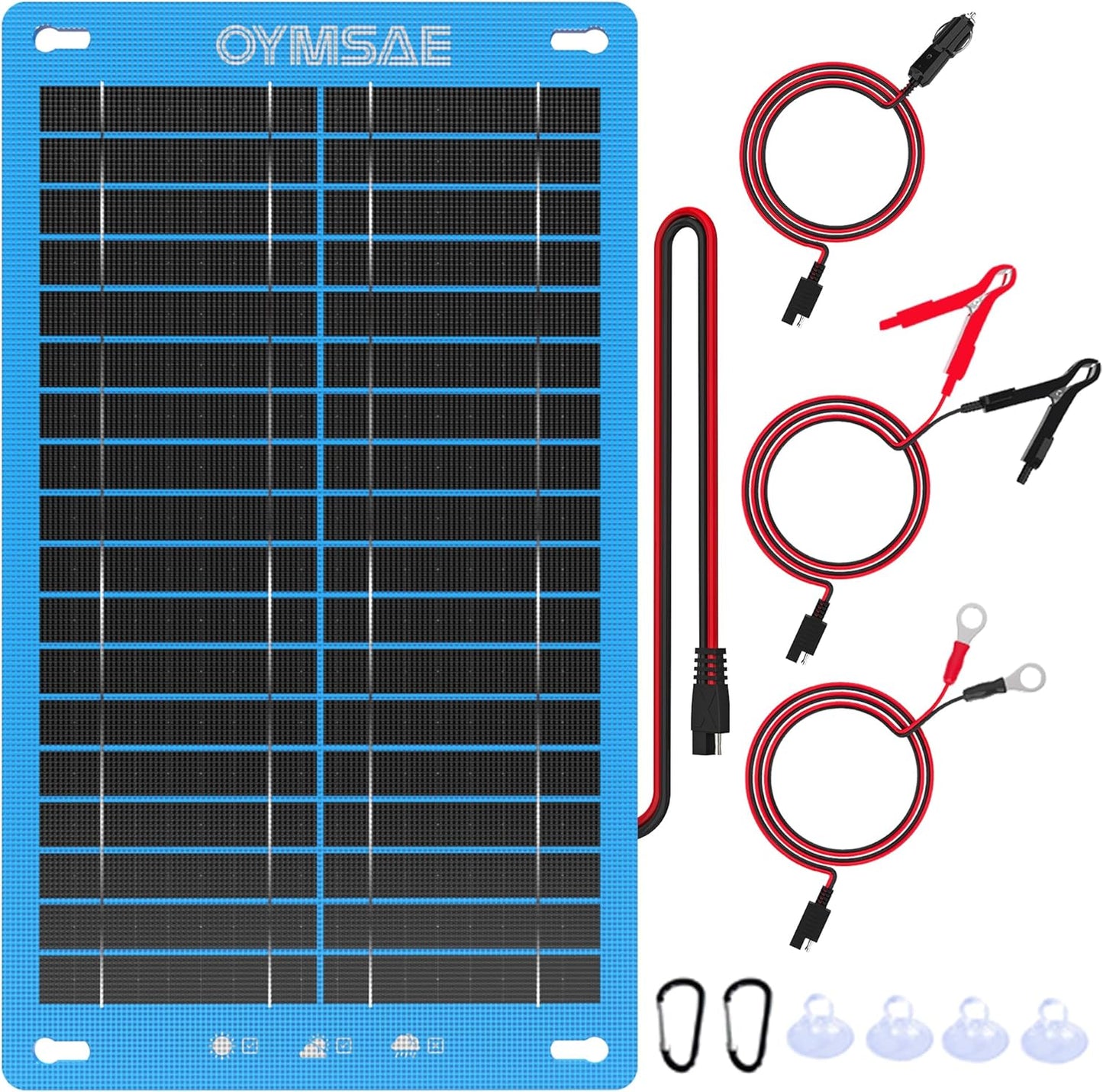12W Solar Car Battery Charger, 12V Trickle Charger & Maintainer, Waterproof