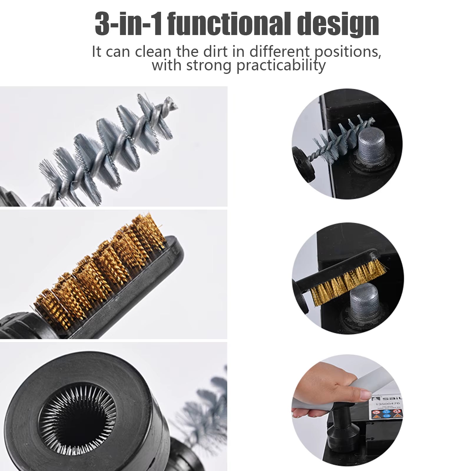 3 in 1 Car Battery Post Terminal Cleaner Dirt Corrosion Brush Battery Brush Tool Battery Protector Hand Clean Tool