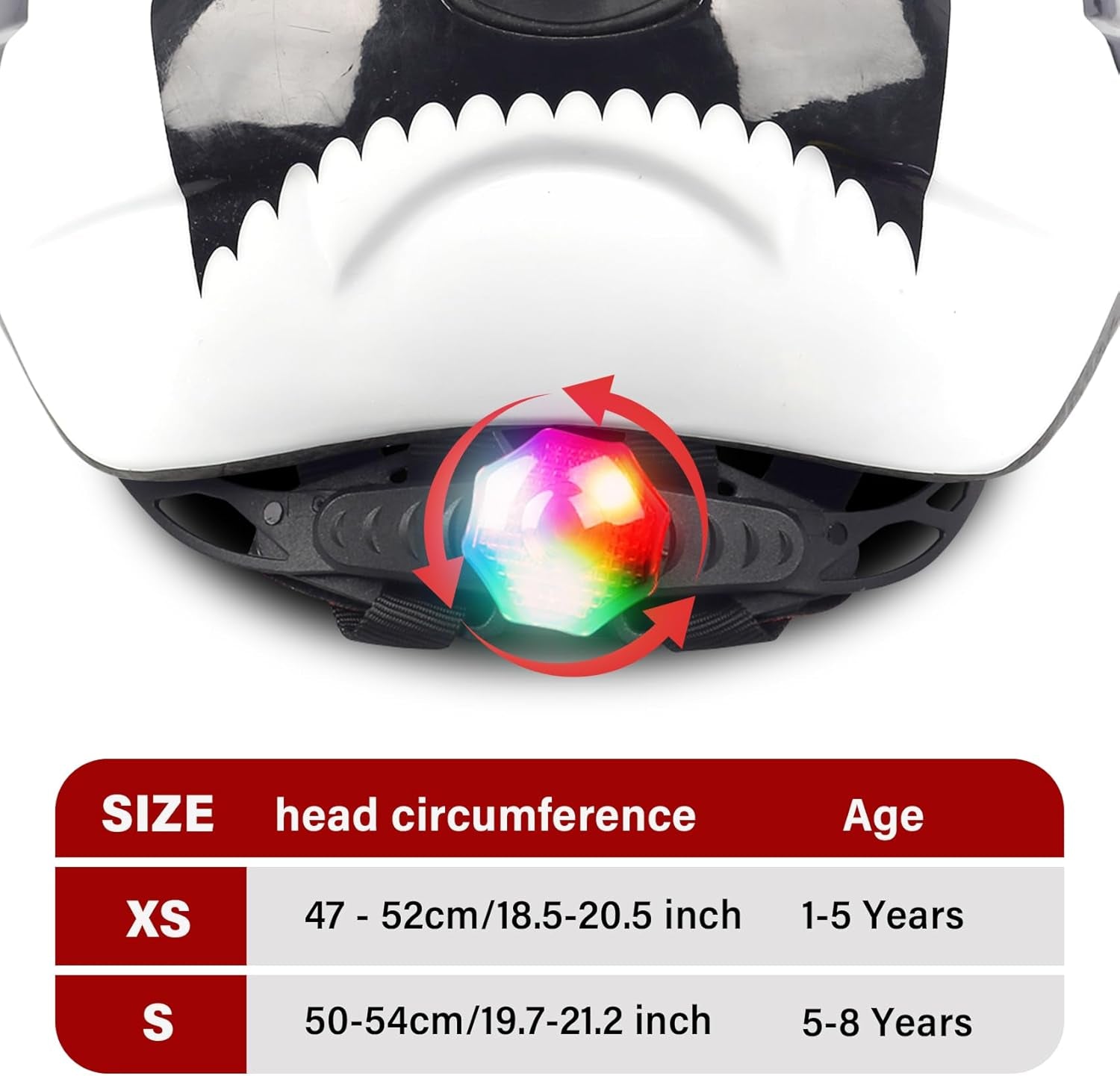 Kids Toddler Bike Helmet, Adjustable Boys Girl Helmets from Baby to Children(Age 1-8), Multi Sports for Bicycle Skate with LED Light