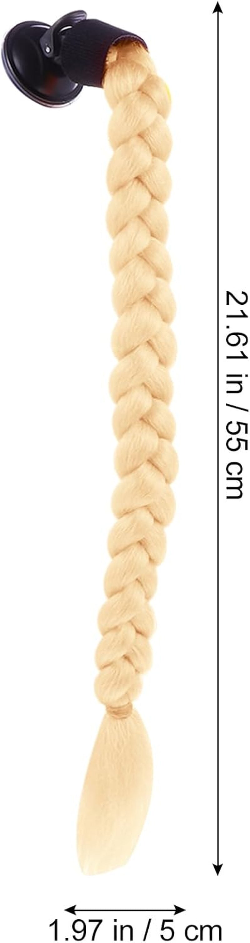 Helmet Pigtail Movable Helmets Twisted Rosy Hair Reusable Detachable Helmet Sucker Weaving Braid Hair Decoration Ornament Motorcycle Supplies for Ladies Men