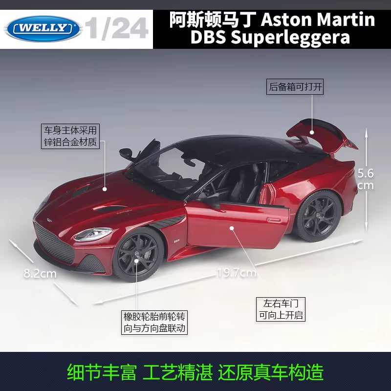 Welly 1:24 Aston Martin DBS Superleggera Alloy Car Model Diecasts & Toy Vehicles Collect Gifts Non-Remote Control Type B156