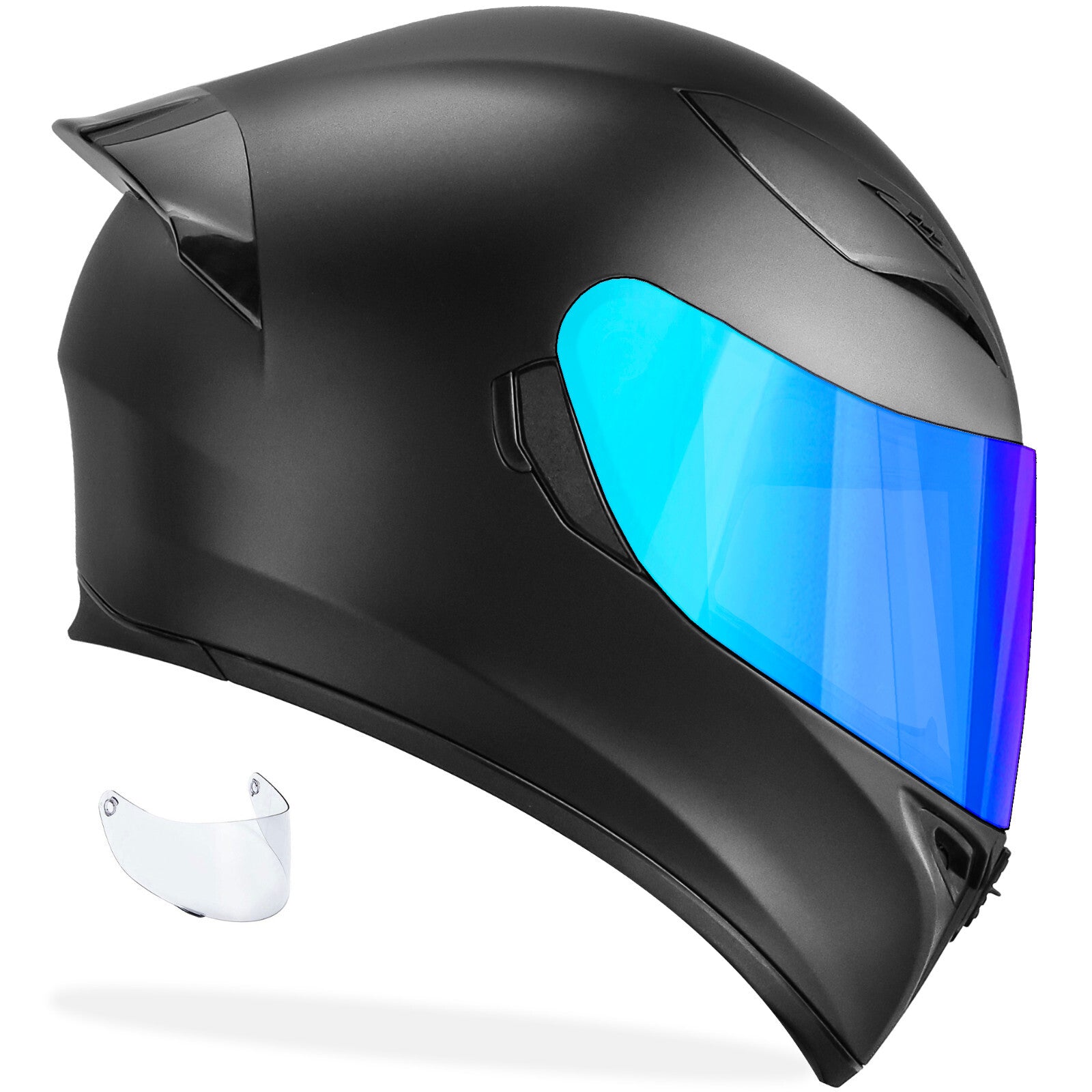 NEW Motorcycle Helmets DOT Full Face Matte Black + SHIELD OPTIONS - S M L XL XXL
