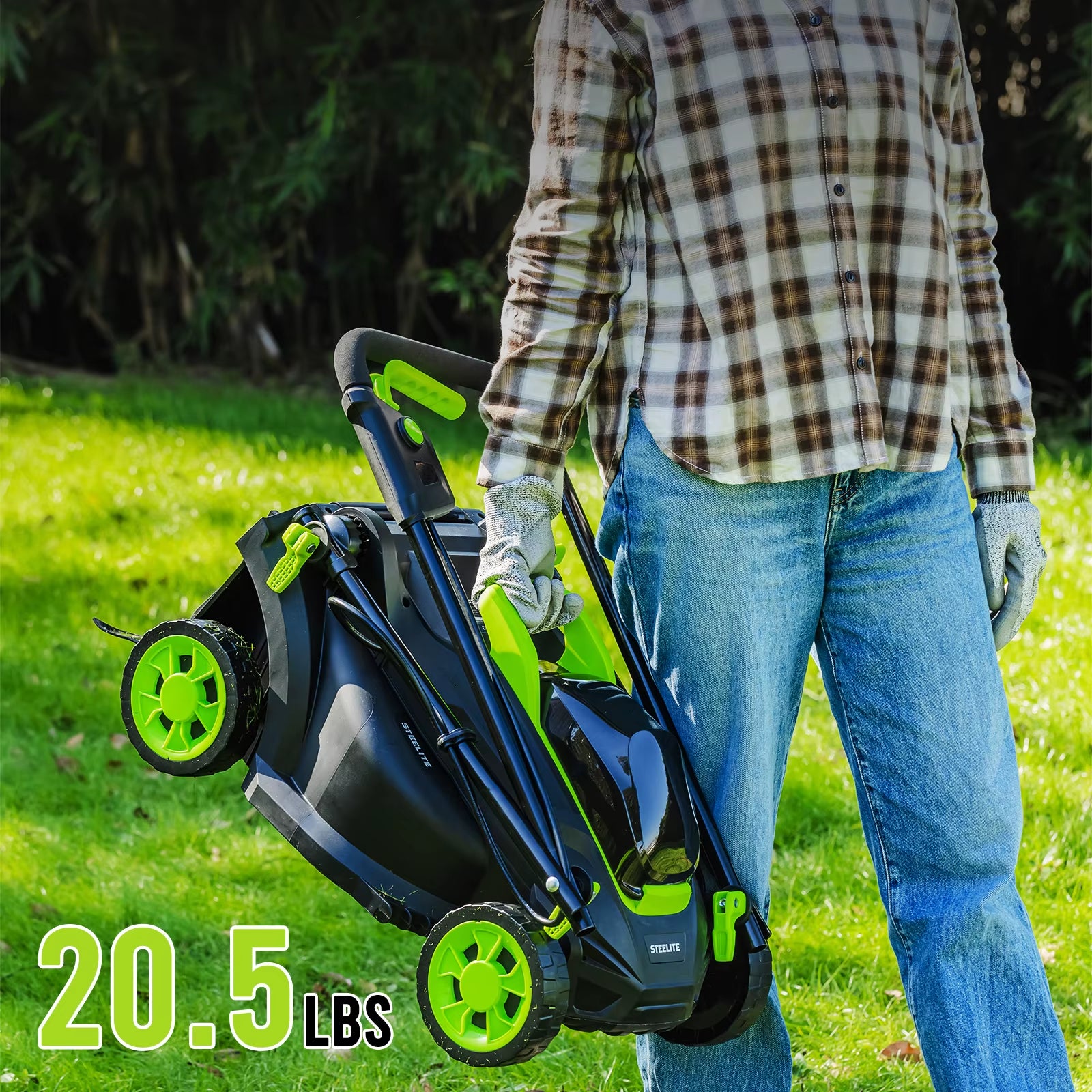 13-Inch Cordless Lawn Mower, 21V Electric Lawn Mower with Brushless Motor for Garden, 4.0Ah Battery & Charger Included
