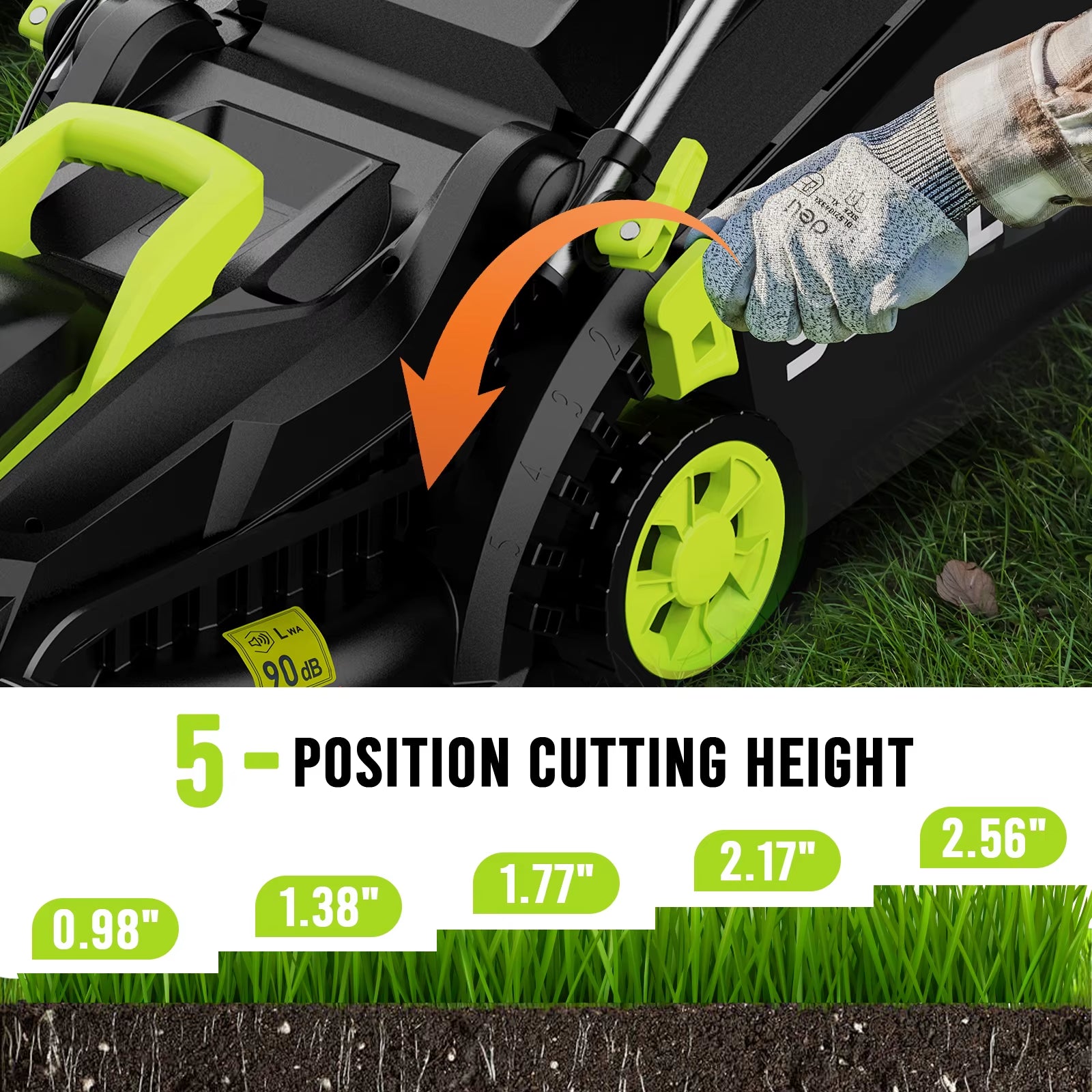 13-Inch Cordless Lawn Mower, 21V Electric Lawn Mower with Brushless Motor for Garden, 4.0Ah Battery & Charger Included