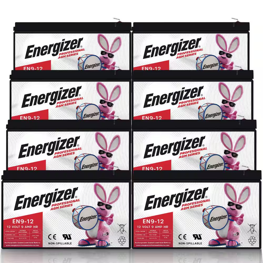 12V 9Ah Long Lasting SLA AGM Rechargeable Battery Use in Wheelchairs, Electric Scooters, Backup Power-8 Pack