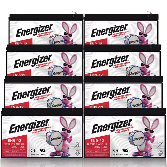 12V 9Ah Long Lasting SLA AGM Rechargeable Battery Use in Wheelchairs, Electric Scooters, Backup Power-8 Pack