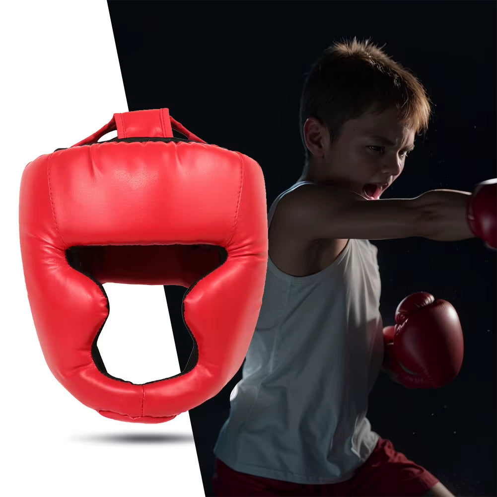 Full-Covered Thickened Boxing Helmet Karate Muay Thai Training Head Protector Training Sparring Safety Head Guard for Adult Kids