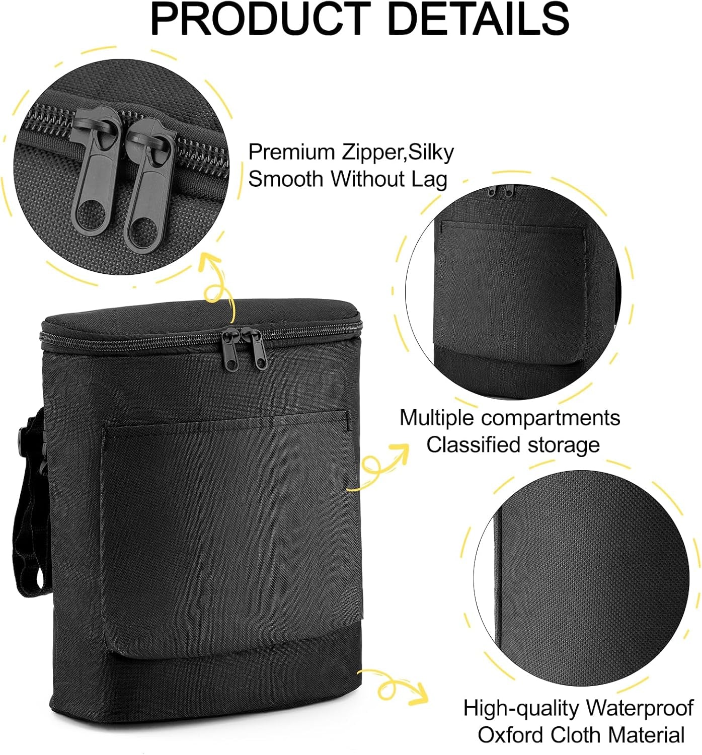 Knee Walker Handlebar Bag Scooter Basket Accessory Wheelchair Rollator Side Bag