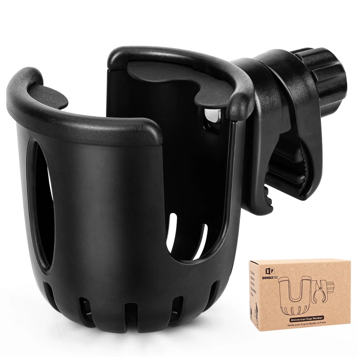 Baby Stroller Wheelchair Drink Cup Holder,4.3" Height,6.7" Length,0.35 Lbs Weight,Black
