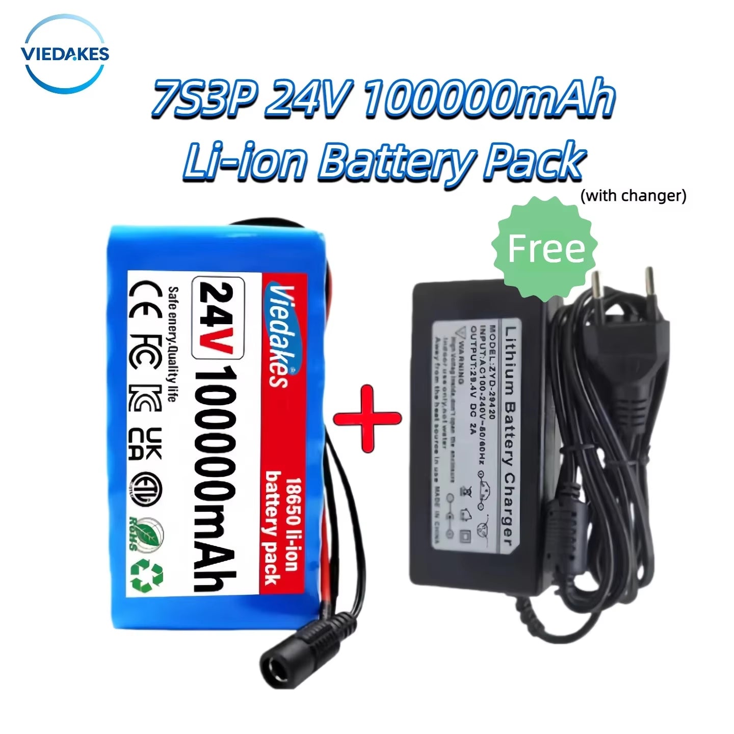 24V 100AH 7S3P Battery High Capacity - Perfect for Disabled Mobility Wheelchairs, Electric Toy Trucks & Commuter Scooters🛍️