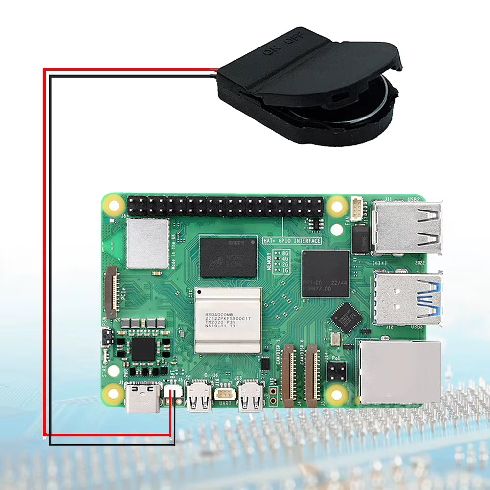 For Raspberry Pi 5 RTC Battery Box Real Time Clock Holder with Battery/Without Battery RTC Clock Battery Kit for RPI 5 Pi5