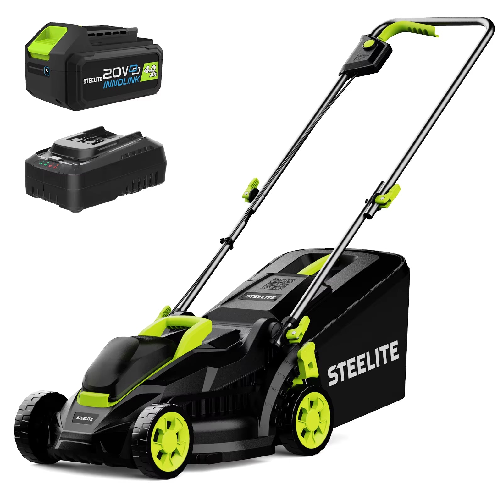 13-Inch Cordless Lawn Mower, 21V Electric Lawn Mower with Brushless Motor for Garden, 4.0Ah Battery & Charger Included