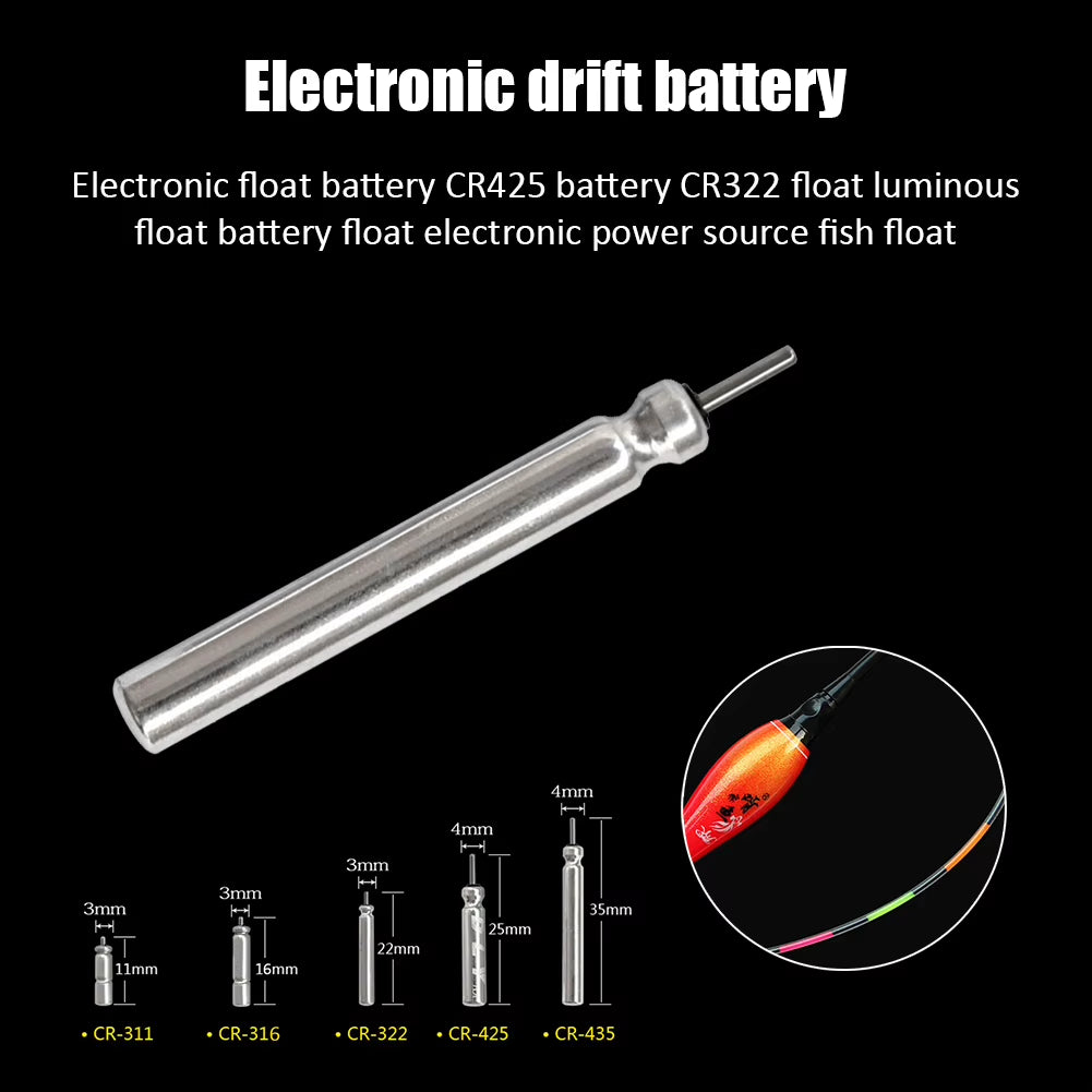 10X CR322 CR425 CR311 CR316 CR435 Luminous Electric Battery Fishing Floats Lithium Pin Battery Tool 3 Votage Battery Floats