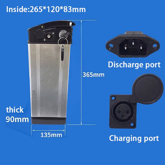 36V 48V Electric Car Bike Lithium Battery Box Folding Bicycle Sea Battery Battery Case Aluminum Alloy Shell 18650 Holder Cover