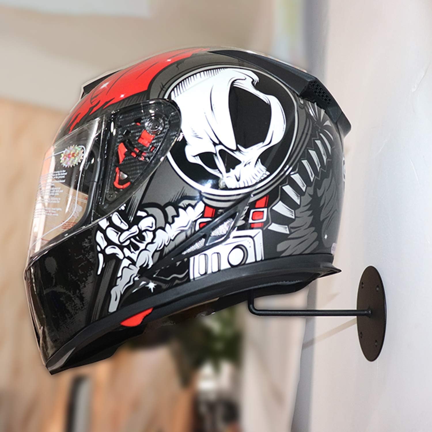 Motorcycle Accessories, Helmet Holder Helmet Hanger Rack Wall Mounted Hook for Coats, Hats, Caps - Upgraded