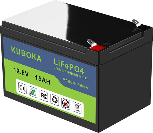 12 Volt Lithium Battery - Lifepo4 Battery | 12V 15Ah Lithium-Ion Rechargeable Battery Deep Cycle Replace SLA Lead Acid Battery | Built-In BMS | Perfect for RV, Solar, Off-Grid Applications