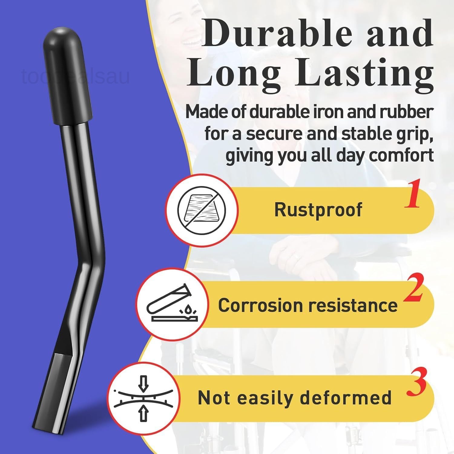 2 PCS Wheelchair Brake Extenders, 8.3 Inch Black