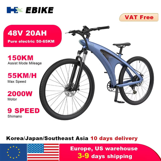 HX Q5 Ebikes 2000W Adults Electric Bike 57KM/H Electric Bicycle 27.5 Inch Removable Battery Electric E Bikes Mountain Ebike