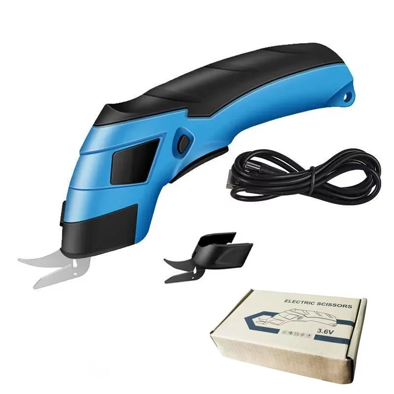 DIY Electric Scissors Cloth Cutting Leather Tailor Tungsten Carbide Blades Portable Hand Tools Lithium Batteries