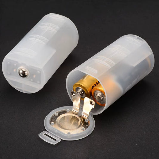 1PC Plastic Battery Converter AA Battery to D Battery Frosted Clear 5Th Battery Storage Box Transfer from 5Th to 1St