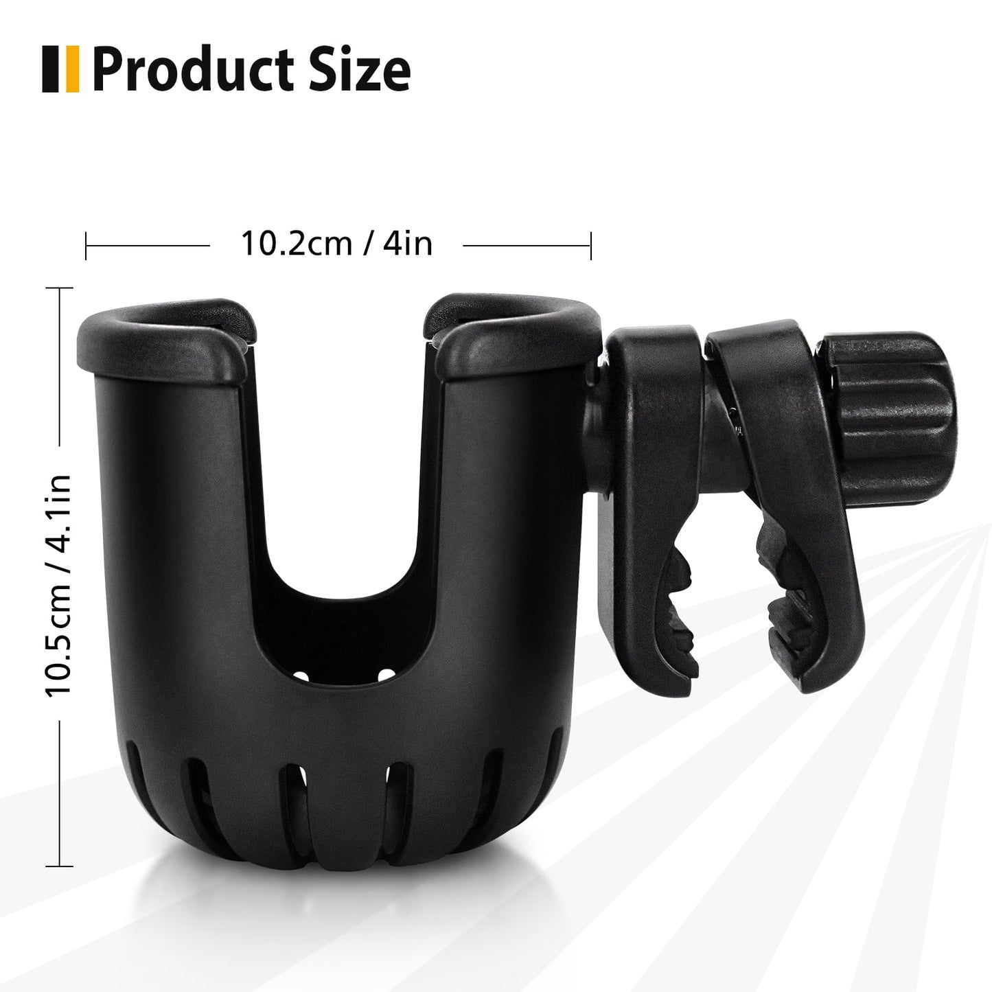 Baby Stroller Wheelchair Drink Cup Holder,4.3" Height,6.7" Length,0.35 Lbs Weight,Black