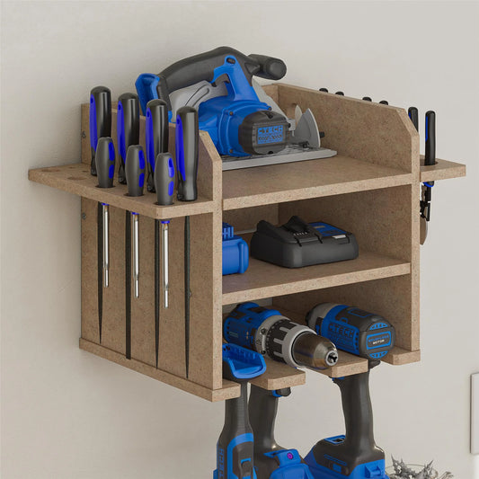 Benford Hanging Wall Mount Tool Organizer, Raw Board