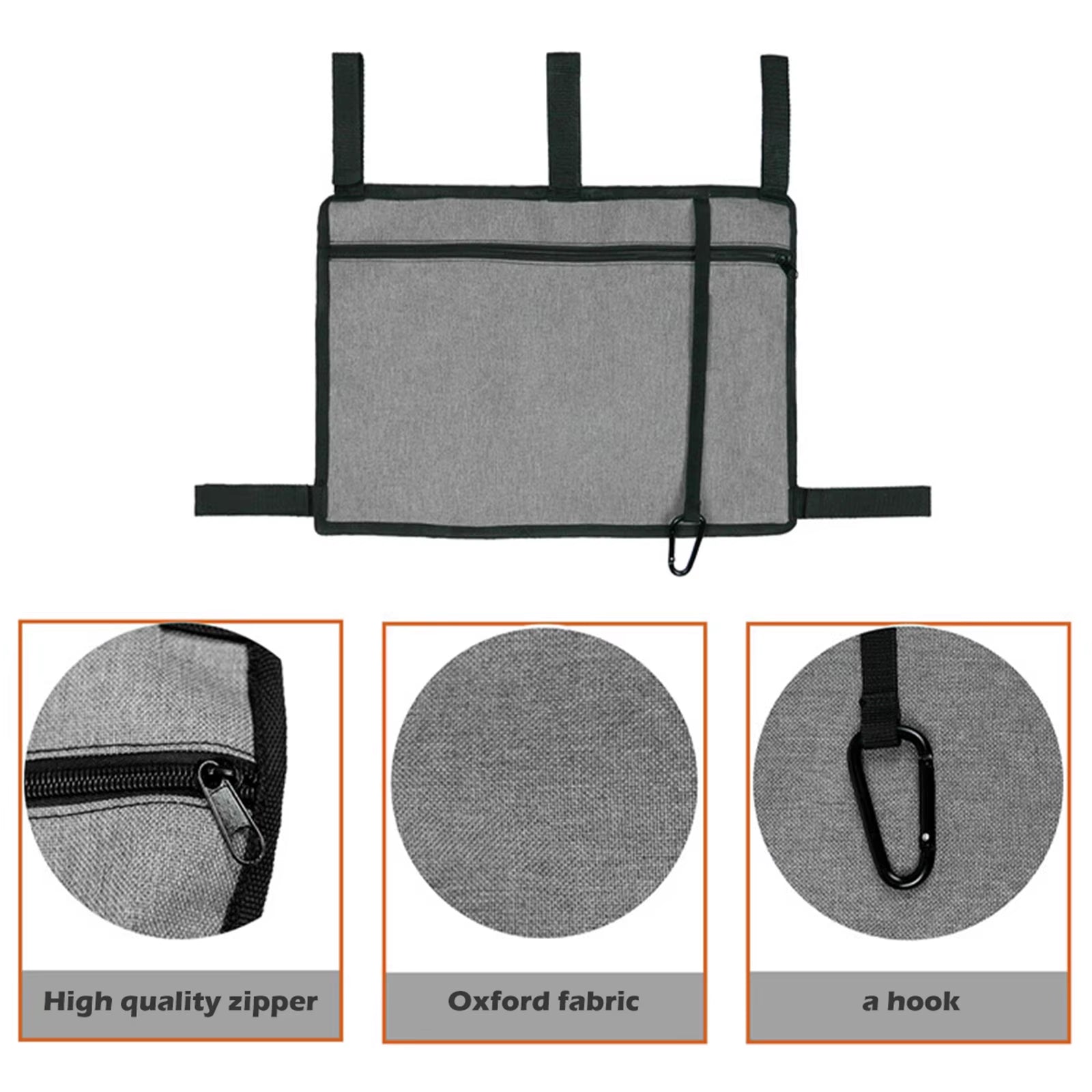 Walker Bag with Cup Holder Large Capacity Wheelchairs Storage Bag Folding Carry Storage Pouch Organizer for Seniors Elderly