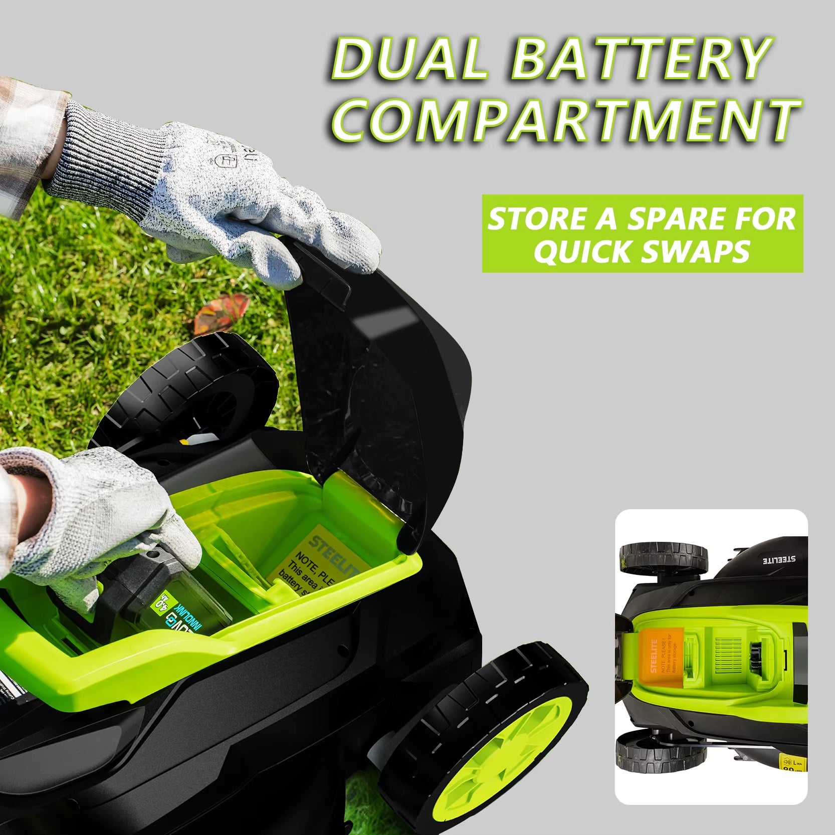 13" Electric Lawn Mower, 2-In-1 Lightweight Cordless Lawn Mower Brushless with 21V 4.0Ah Battery and Charger
