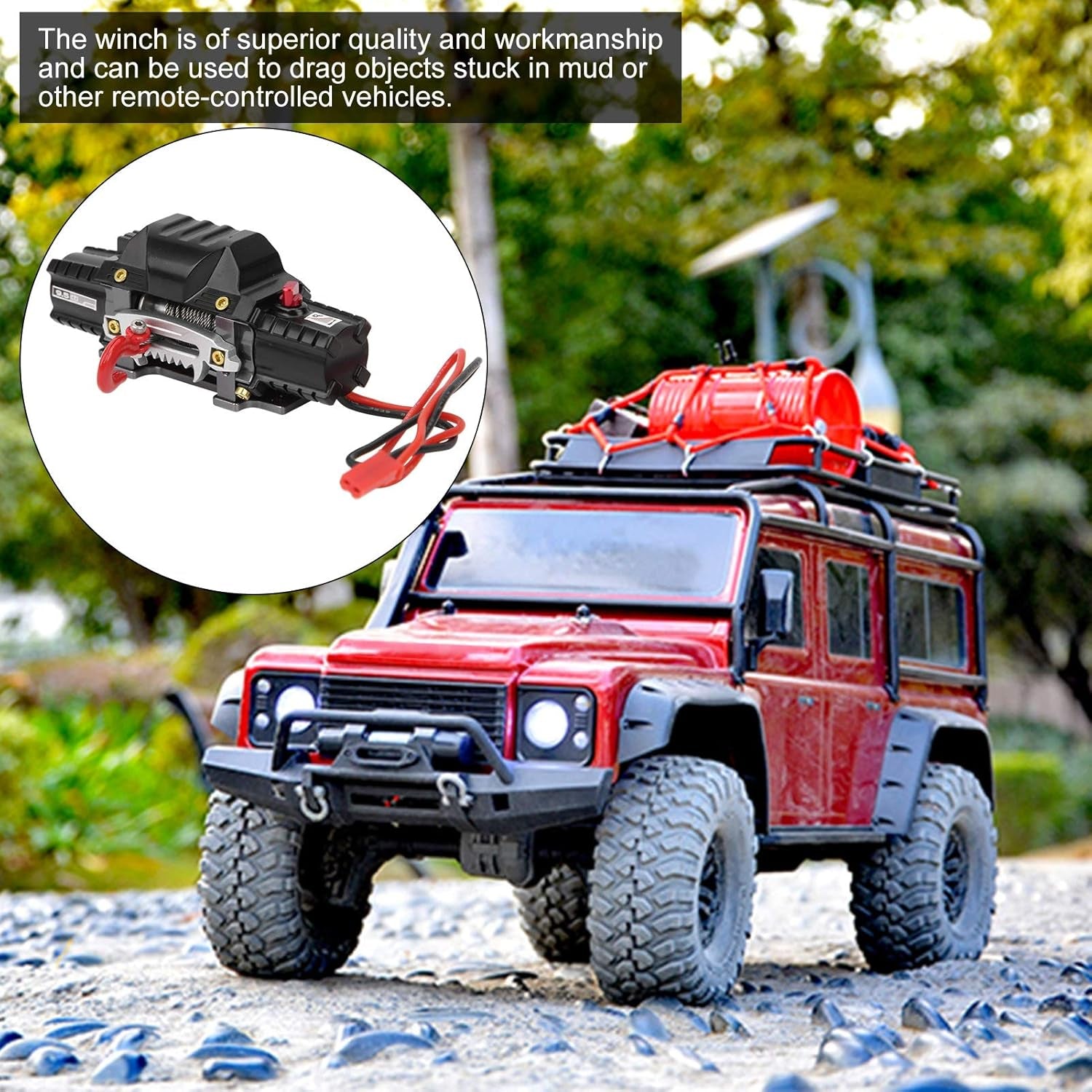 RC Winch Set, RC Metal Automatic Double Motor Simulated Winch Controller Receiver Fits for TRAXXAS Car(A Type)