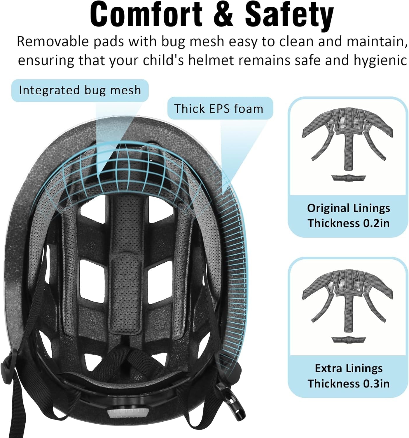 Kids Bike Helmet,2 Sizes Adjustable for Youth Child Boys & Girls Ages 3-5-8-14,Ventilation and Multi-Sport for Bicycle Skate