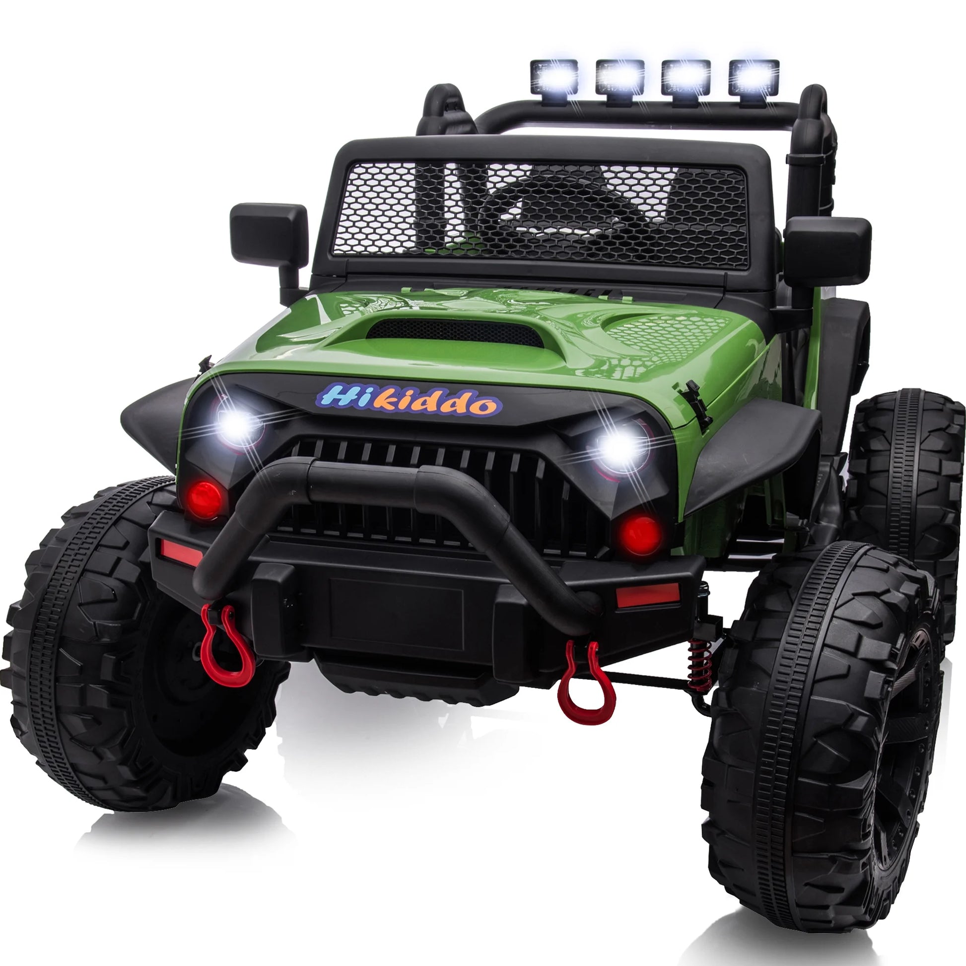 12V 4WD Ride on Toy, 2-Seater Kids Ride-On Truck Electric Car with Remote, Bluetooth - Army Green