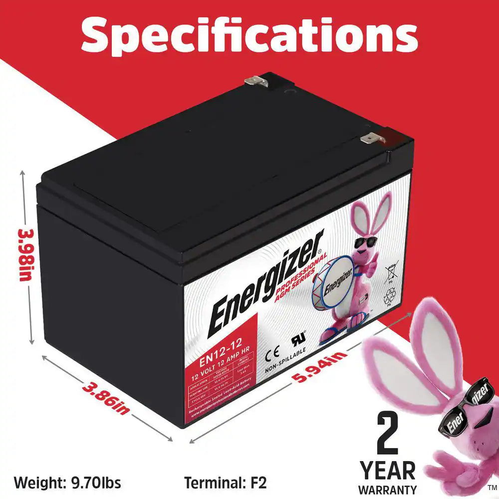 12V 12Ah Long Lasting SLA AGM Rechargeable Battery Use in Wheelchairs, Electric Scooters, Backup Power-4 Pack