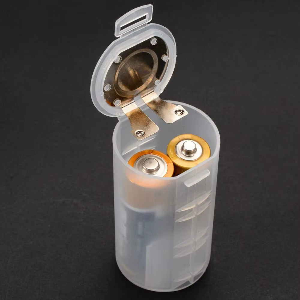 1PC Plastic Battery Converter AA Battery to D Battery Frosted Clear 5Th Battery Storage Box Transfer from 5Th to 1St