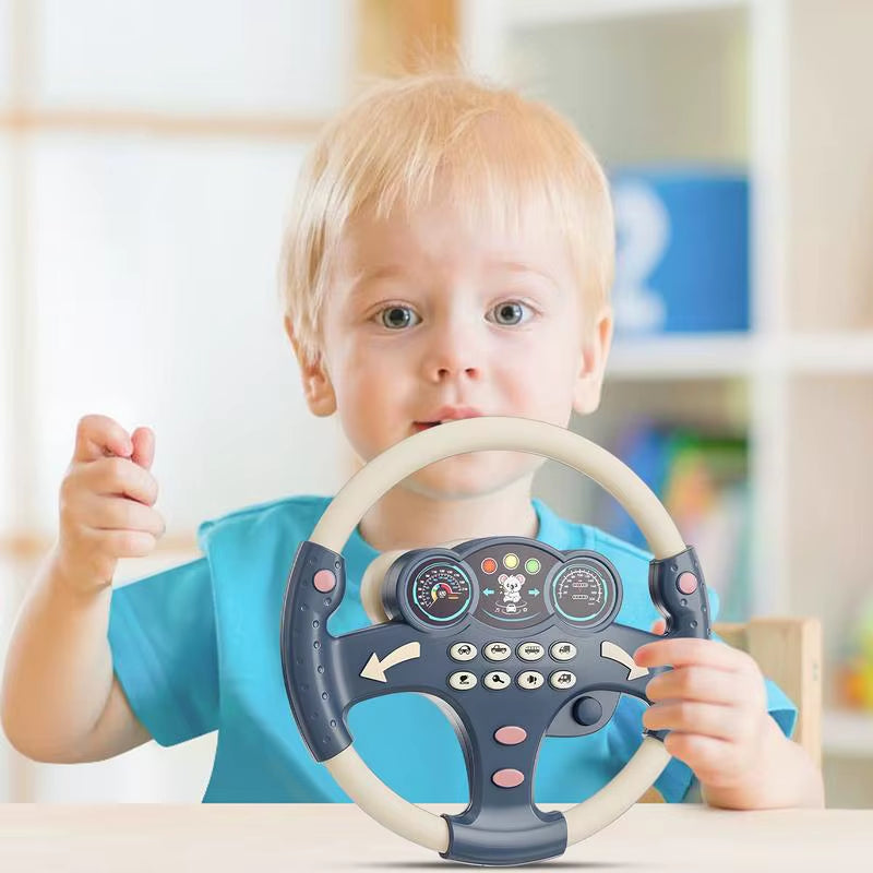 Simulation Steering Wheel Toys Driving Car Electric Kids Sound Music Toys Early Education Copilots Stroller Toys Children'S Toy