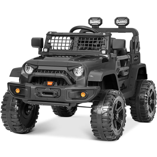 Kids 12V Electric Ride on Toy Car with Remote Control, Spring Suspension, DIY Stickers and Music Player