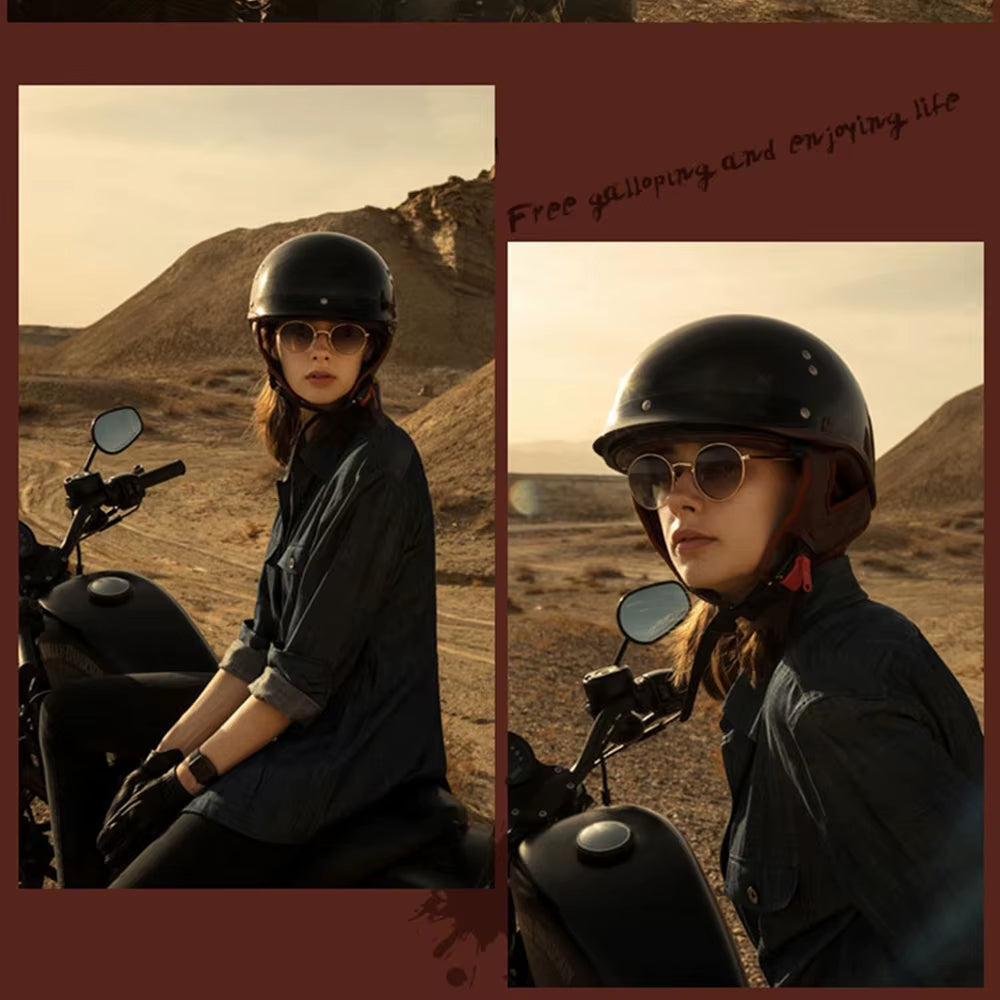 Motorcycle Helmet Casco Moto Half Helmet German Classic Moto Helmet DOT Certification Capacete De Moto with HD Visors Retro
