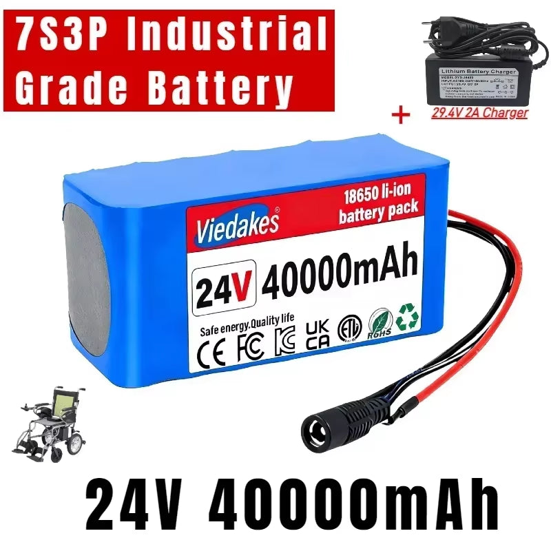 24V 100AH 7S3P Battery High Capacity - Perfect for Disabled Mobility Wheelchairs, Electric Toy Trucks & Commuter Scooters🛍️