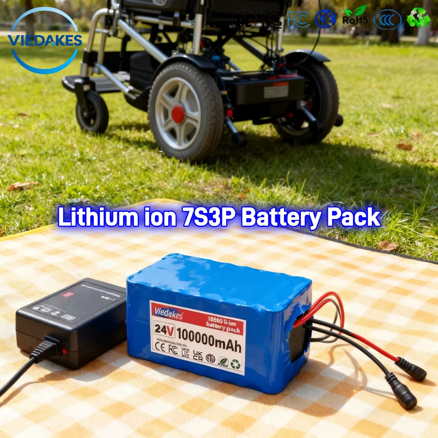 24V 100AH 7S3P Battery High Capacity - Perfect for Disabled Mobility Wheelchairs, Electric Toy Trucks & Commuter Scooters🛍️