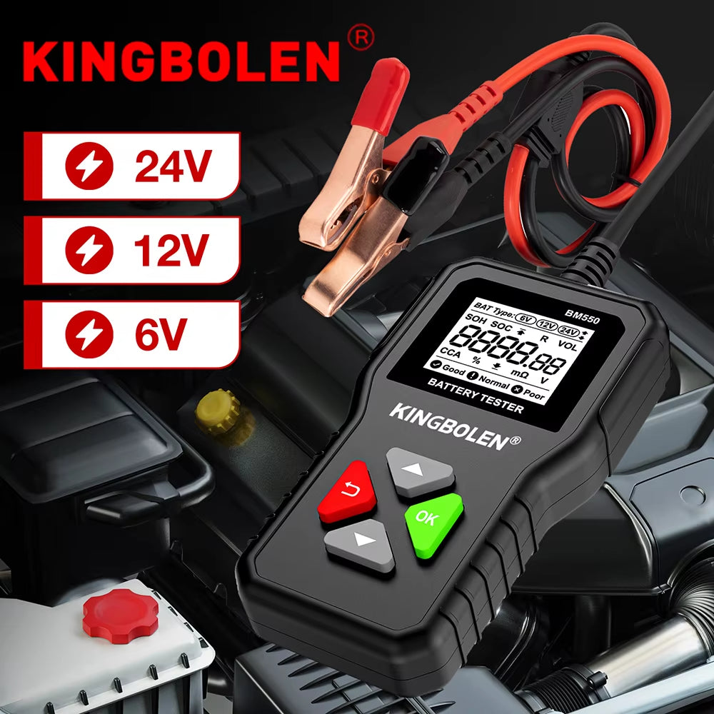 BM550, BM550 plus Car Battery Tester 6V 12V 24V Battery System Detect Auto Battery Analyzer Car Battery Tool SOC SOH