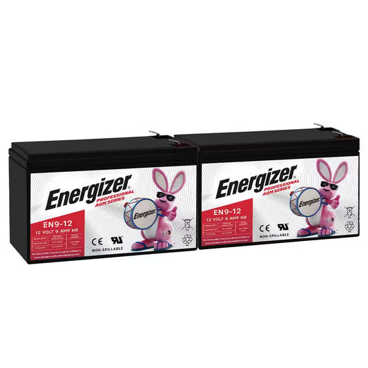 12V 9Ah Long Lasting SLA AGM Rechargeable Battery Use in Wheelchairs, Electric Scooters, Backup Power-2 Pack
