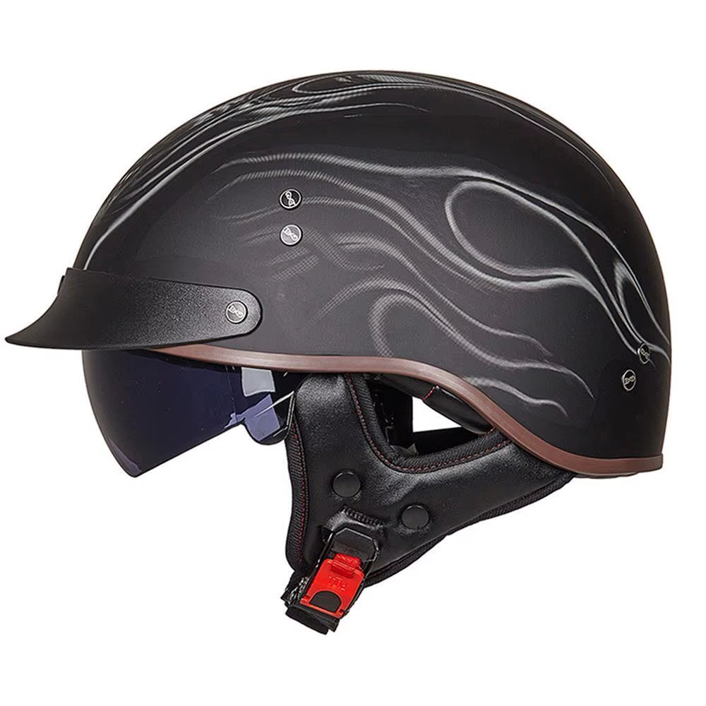 Motorcycle Helmet Casco Moto Half Helmet German Classic Moto Helmet DOT Certification Capacete De Moto with HD Visors Retro