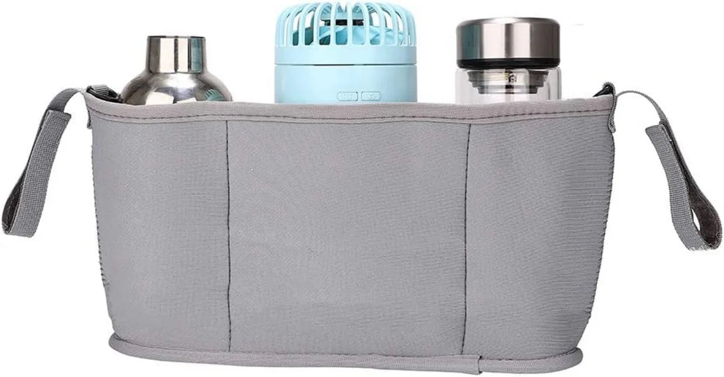 Walker Basket with Cup Holder, Universal Seniors Walker Bag with Large Capacity Storage, Elderly Accessories Pouch for Rollator, Wheelchair, Folding Walkers(Gray)