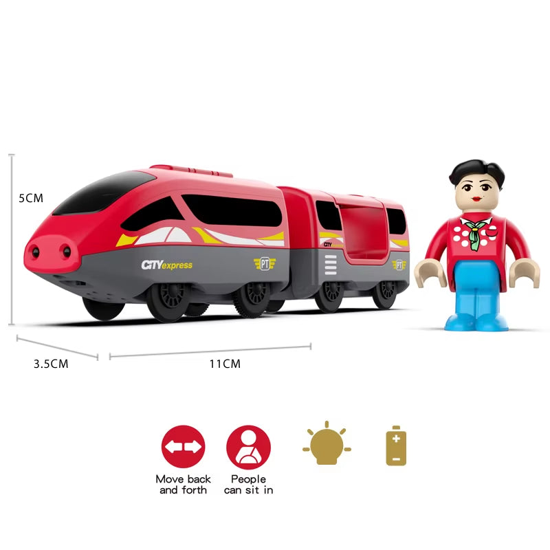 Kids RC Electric Train Set Locomotive Magnetic Train Diecast Slot Toy Fit for Wooden Train Railway Track Toys for Children Gifts