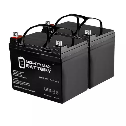 ML35-12 - 12-Volt 35AH Invacare Wheelchairs TRIROLLS 1 Replacement Battery - 2 Pack