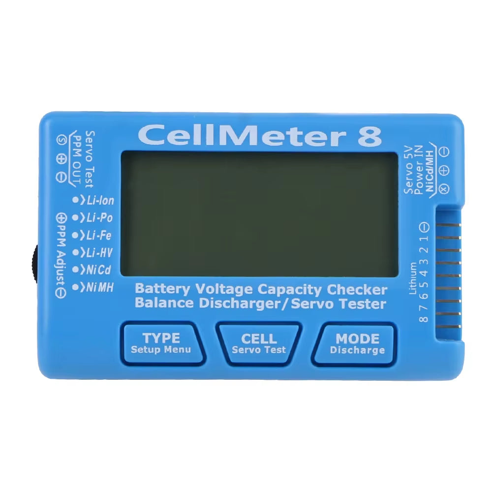 Battery Discharge Device Battery Voltage Tester 2-8S Digital Battery Capacity Checker RC Cellmeter 8