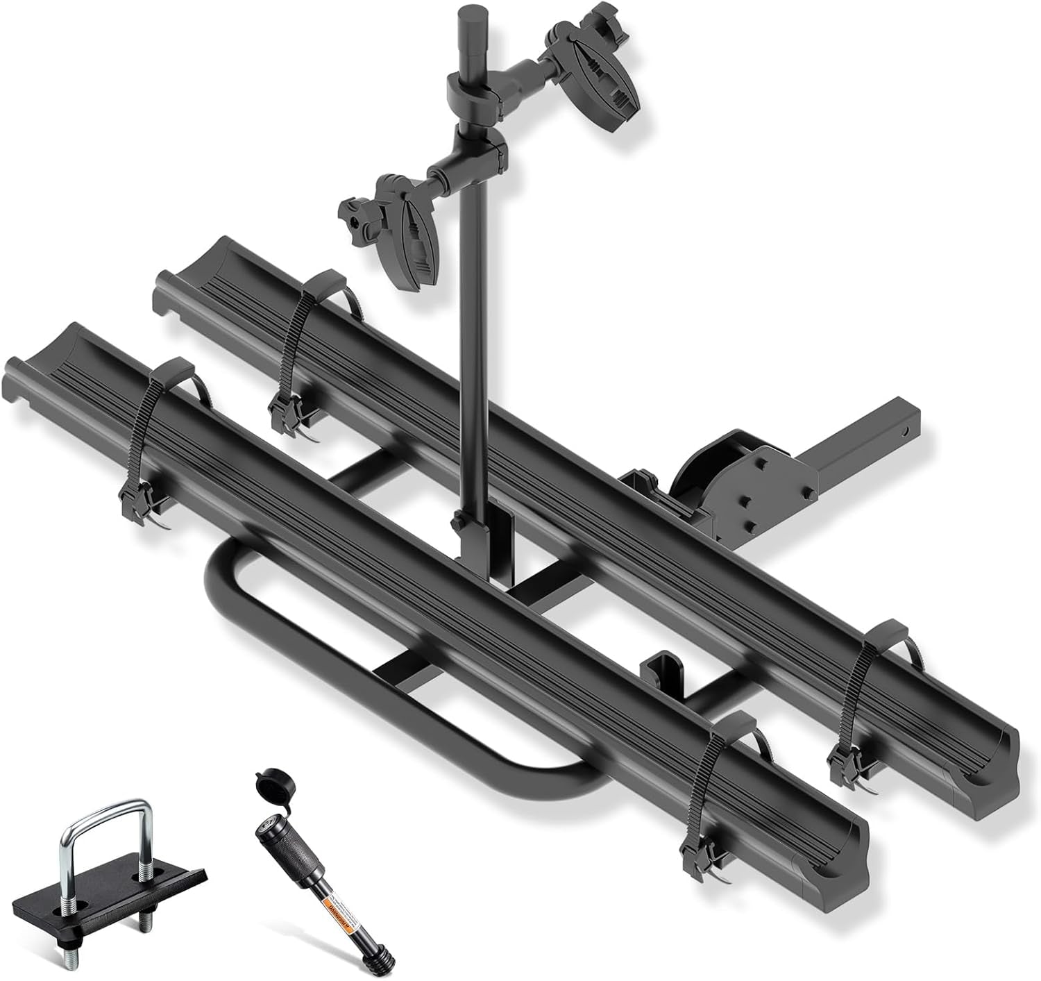 2 Ebike Rack with Ramp, 0.9-5" Fat Tire Bike Carrier, 200 LBS Capacity, Electric Bicycles Rack, Fits 2" Standard Hitch, Lockable & Foldable, Suvs Cars Trucks Vans