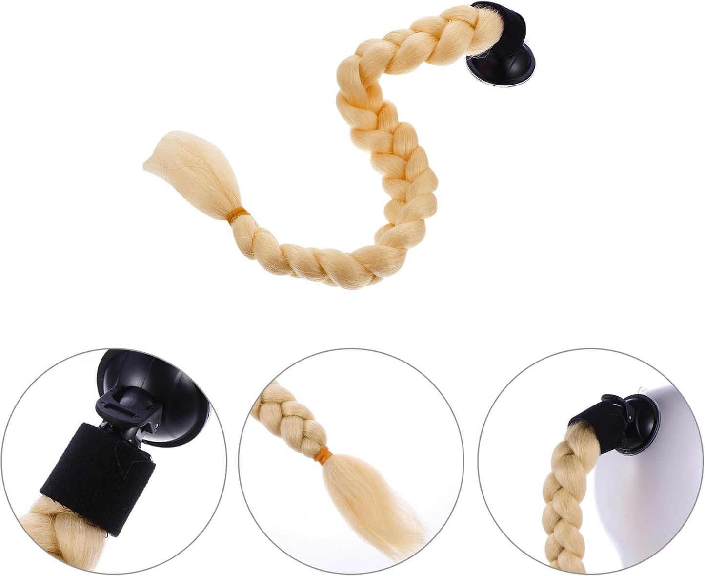 Helmet Pigtail Movable Helmets Twisted Rosy Hair Reusable Detachable Helmet Sucker Weaving Braid Hair Decoration Ornament Motorcycle Supplies for Ladies Men